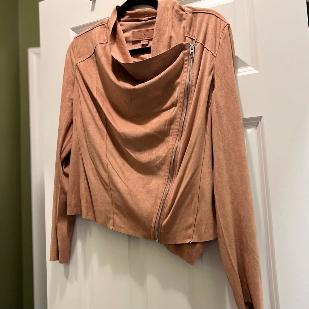 BLANKNYC Drape Front Suede moto Jacket blazer coat - Picture 10 of 16